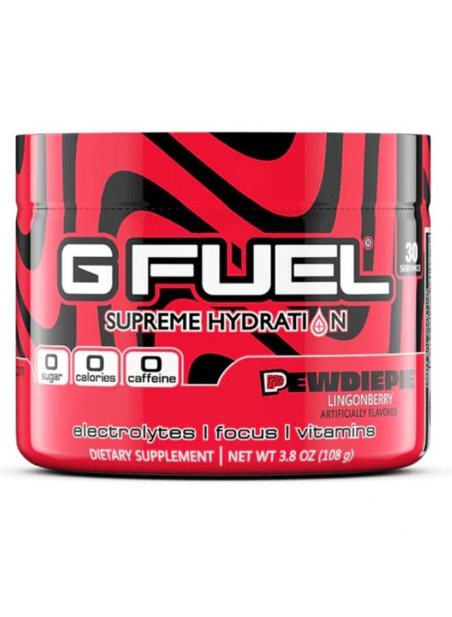 Pewdiepie Supreme Hydration, Electrolyte Powder Mix for Energy & Focus, Sugar and Caffeine Free Supplement with Essential Vitamins & Minerals, Lingonberry Fruit Flavor, 3.3 oz - 30 Servings